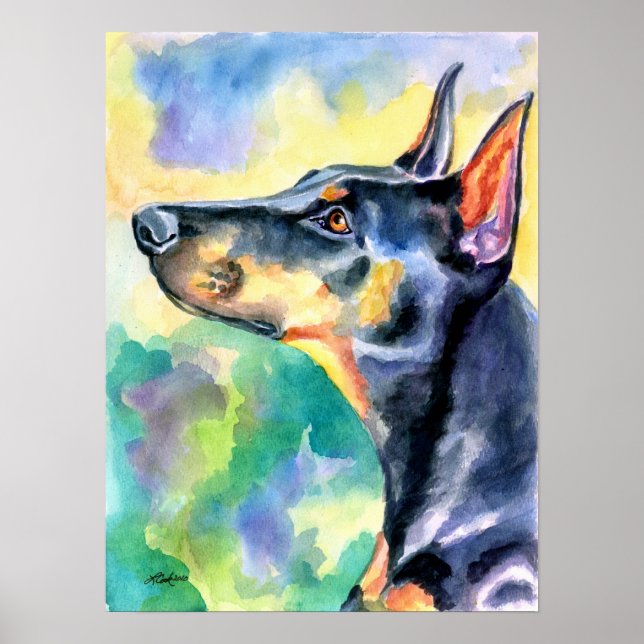 Doberman Pinscher Wall Skriv ut Poster (Framsidan)