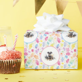 Doberman Pinscher Watercolor Birthday wrap papper Presentpapper