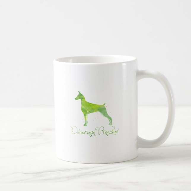 Doberman Pinscher Watercolor Design Kaffemugg (Höger)