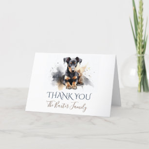 Doberman Pinscher Watercolor - Tack ditt kort