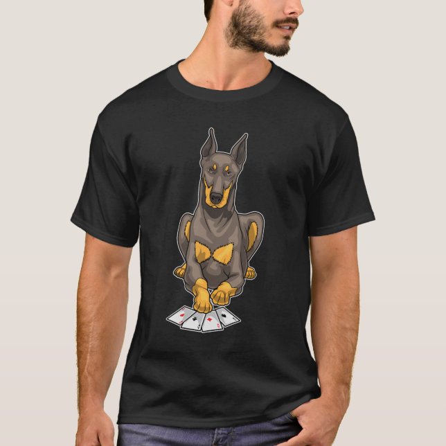 Doberman Poker-kort T Shirt (Framsida)