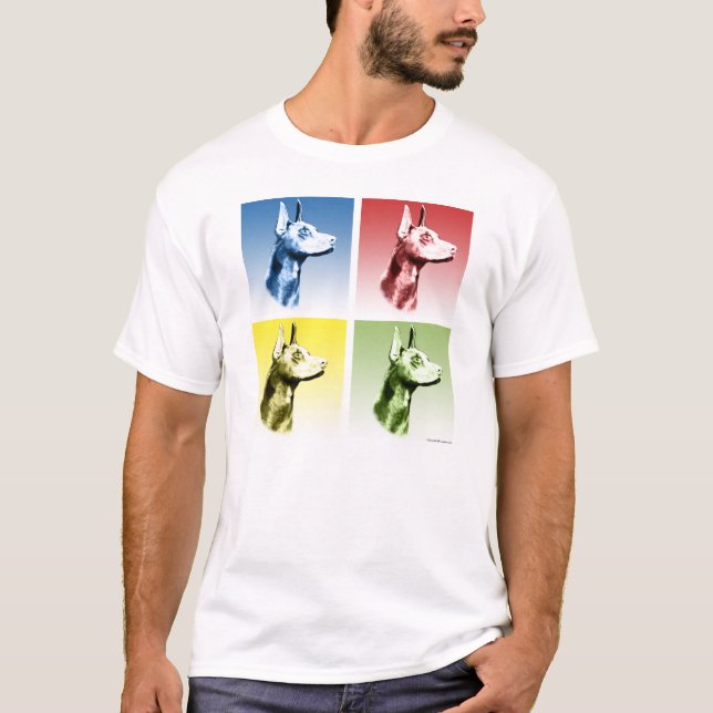 Doberman Pop Art T Shirt (Framsida)