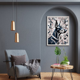 Doberman poster {BD-C2} monoton l geometrisk