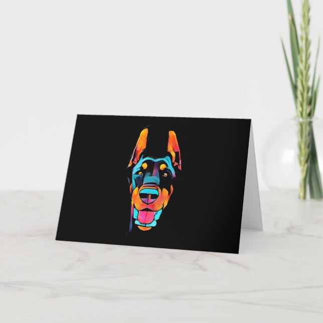 Doberman Present | Doberman Färgglad Kort (Framsida)