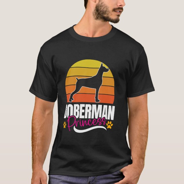 DOBERMAN PRINSESSA Dobermann Kvinnor Dobermann Hun T Shirt (Framsida)