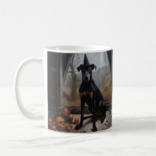 Doberman Pumpkins Halloween Skräckinjagande Kaffemugg