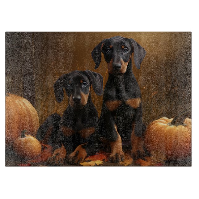 Doberman Puppy Autumn Delight Pumpkin (Framsidan)