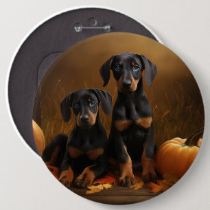 Doberman Puppy Autumn Delight Pumpkin Knapp