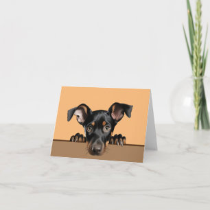 Doberman Puppy Hund Pet Notecard eller Tack för ko Anteckningskort