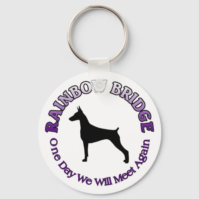 DOBERMAN RAINBOW BRIDGE KEYCHAIN NYCKELRING (Framsida)