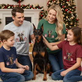 Doberman Reindeer T Shirt