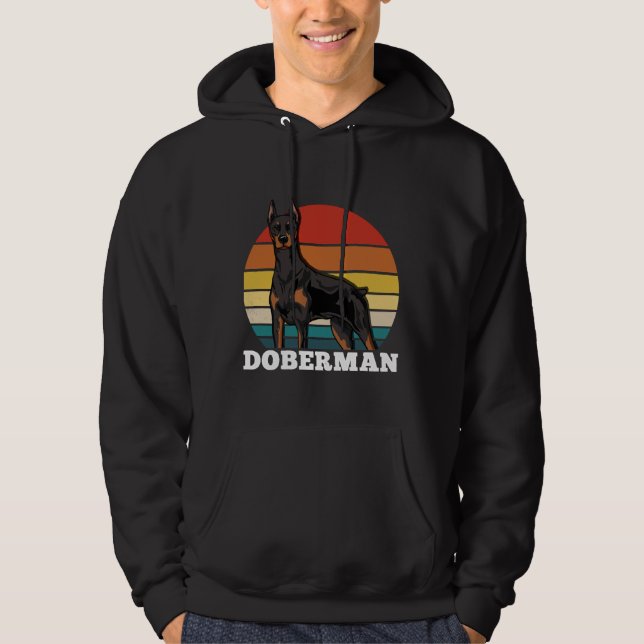 Doberman Retro  625 Hoodie (Framsida)