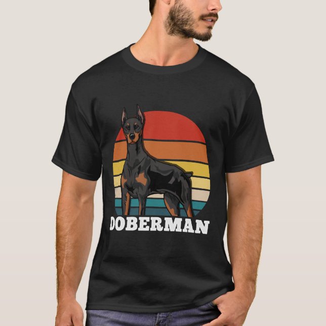 Doberman Retro   625 T Shirt (Framsida)
