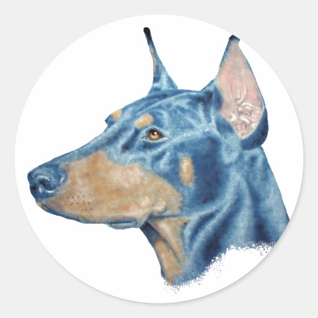 Doberman Runt Klistermärke (Framsida)