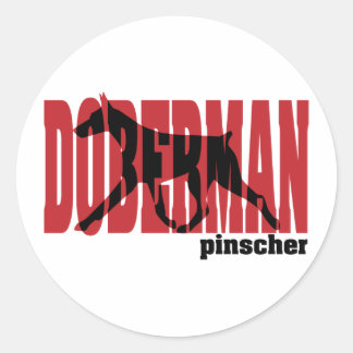 Doberman Silhouette, flytta Runt Klistermärke