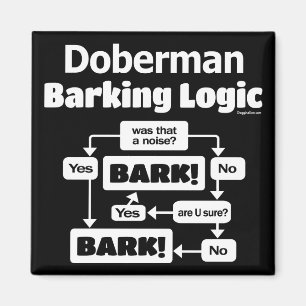 Doberman som skäller logik magnet