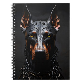 Doberman Steel Vibe Silhouette Lodrät Anteckningsbok