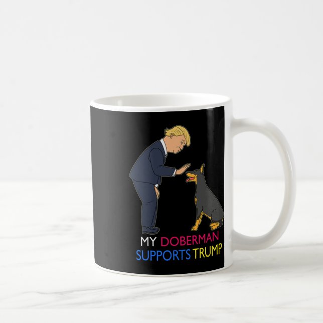 Doberman stöder Trump Gift Doberman Pinscher Kaffemugg (Höger)