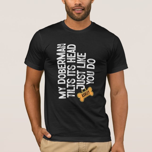Doberman Tlits huvud som du T Shirt (Framsida)