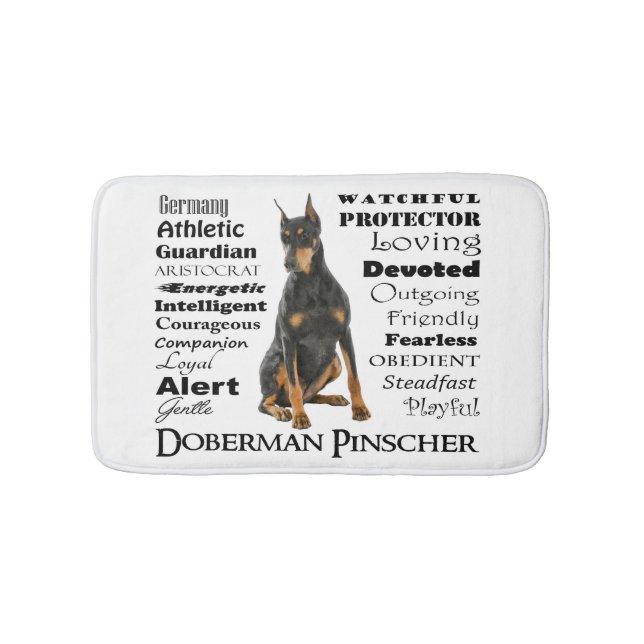 Doberman Traits Bath Mat Badrumsmatta (Framsidan)