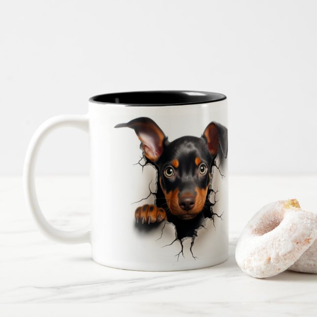 Doberman   Två-Tonad mugg (Med munk)