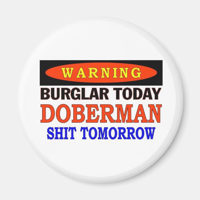 DOBERMAN VARNING MAGNET (Framsidan)