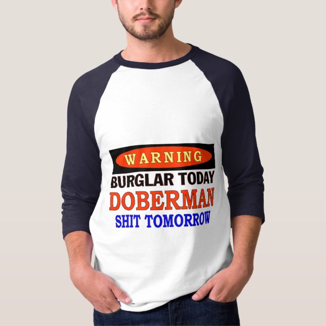 DOBERMAN VARNING TEE SHIRT (Framsida)