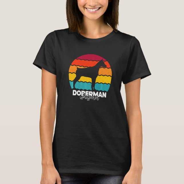 Doberman Viskare Retro Vintage Premium T Shirt (Framsida)