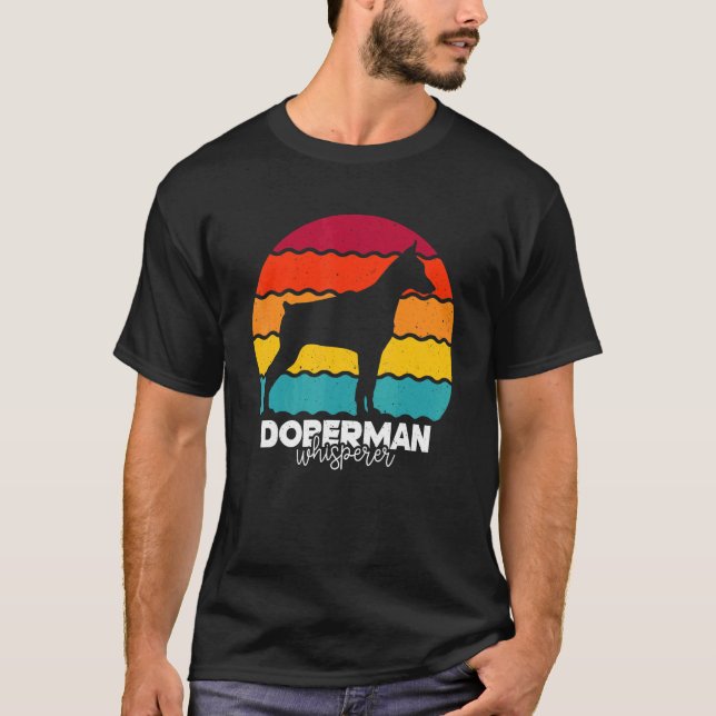 Doberman Viskare Retro Vintage T Shirt (Framsida)