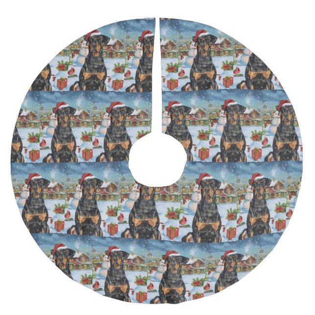 Doberman Winter Wonderland jul Joy Julgransmatta Borstad Polyester (Framsidan)