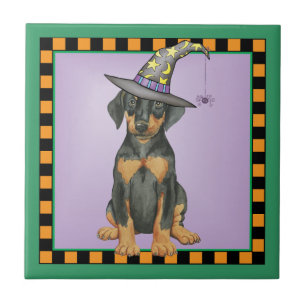 Doberman Witch Kakelplatta