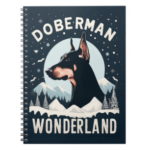 Doberman Wonderland - Snowy Hund älskare Thmet Anteckningsbok