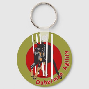 DobermanAgilityvävar Nyckelring