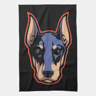 Dobermanansikte Kökshandduk