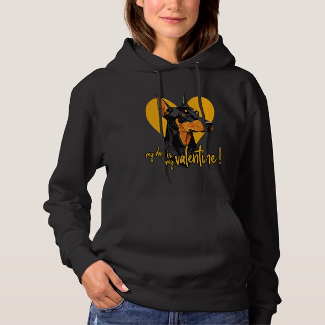 Dobermandog med hjärt- handske för alla dagar t shirt (Framsida)