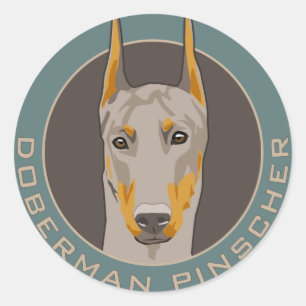 Dobermanemblem, lismar runt klistermärke