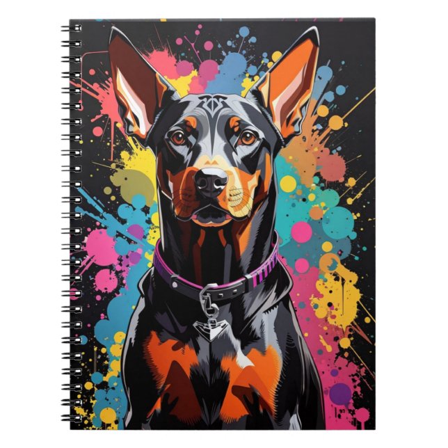 Dobermanfärgad spalsh anteckningsbok (Framsidan)