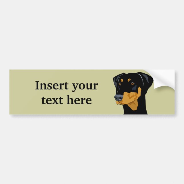 Dobermanhuvud, svart som är uncropped bildekal (Framsidan)
