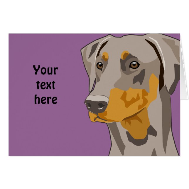 Dobermanhuvudet, lismar, Uncropped Hälsningskort (Framsidan Horizontal)