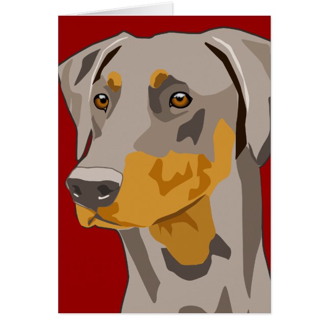 Dobermanhuvudet, lismar, Uncropped Hälsningskort (Framsidan)