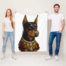 Dobermann Ädelstensmosaik Lyxig Konst Kastfilt