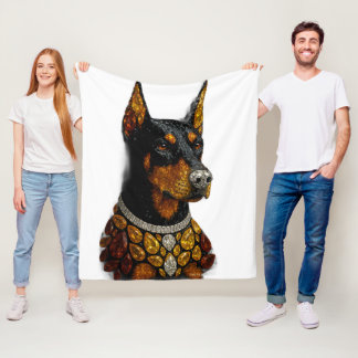 Dobermann Ädelstensmosaik Lyxig Konst Kastfilt Fleecefilt