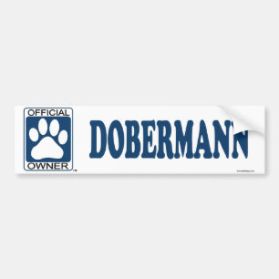 Dobermann blått bildekal
