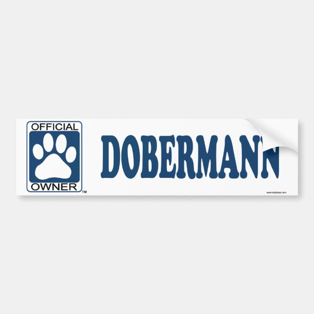 Dobermann blått bildekal (Framsidan)