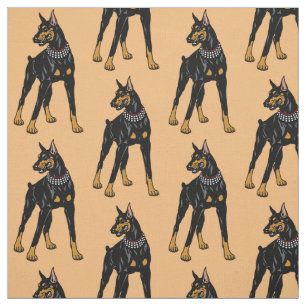  Dobermann eller Doberman Pinscher hund Fabric Tyg