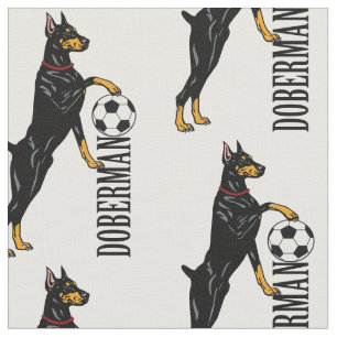 Dobermann eller Doberman Pinscher hund Fabric Tyg