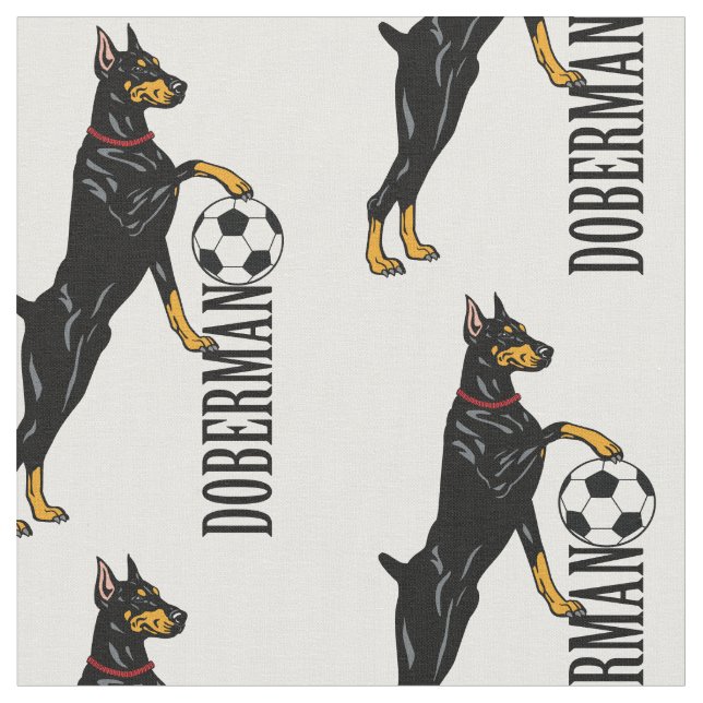 Dobermann eller Doberman Pinscher hund Fabric Tyg (Närbild)