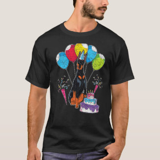Dobermann Födelsedagsfest Husdjursägare Djur Dober T Shirt