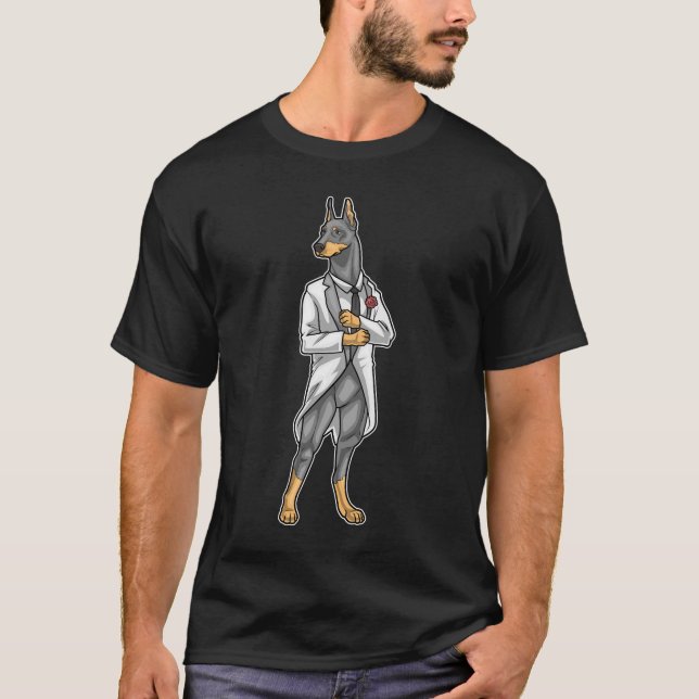 Dobermann Groom Jacka Bröllop T Shirt (Framsida)
