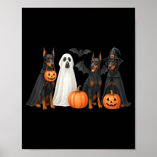 Dobermann Halloween-kostym Kul Dobermann Halloween Poster (Framsidan)